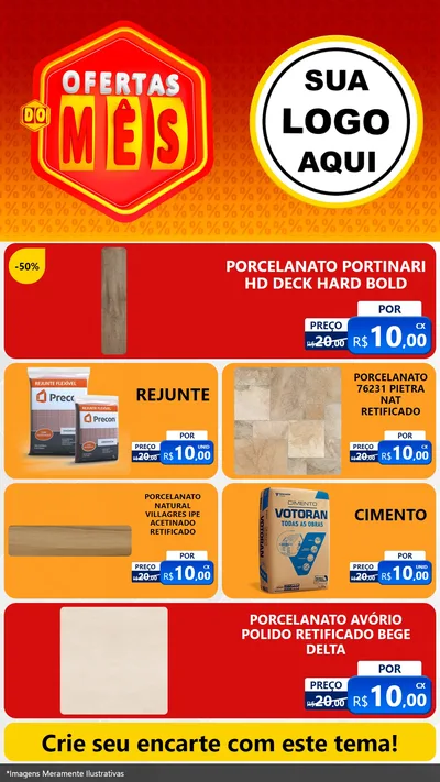 Modelo de TV para TV Vertical com o tema Ofertas do Mês para Pisos e revestimentos