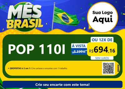 Modelo de Cartaz para Cartaz A4 Horizontal com o tema Mês do Brasil para Concessionaria de Motos