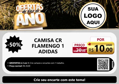 Modelo de Cartaz para Cartaz A4 Horizontal com o tema Ofertas de Fim de Ano para Roupas e acessórios