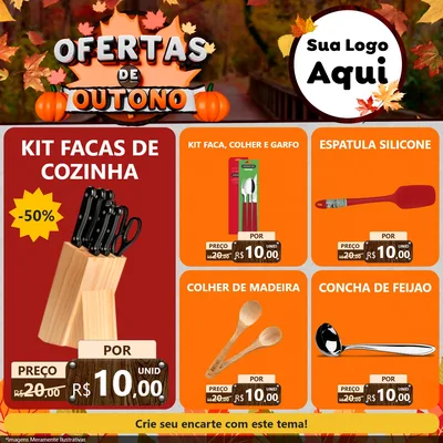Modelo de Rede Social para Feed Facebook com o tema Ofertas de Outono para Utilidades Domésticas