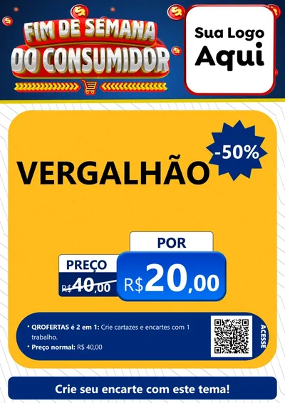 Modelo de Cartaz para Cartaz A4 Vertical com o tema Fim de Semana do Consumidor para Ferragens