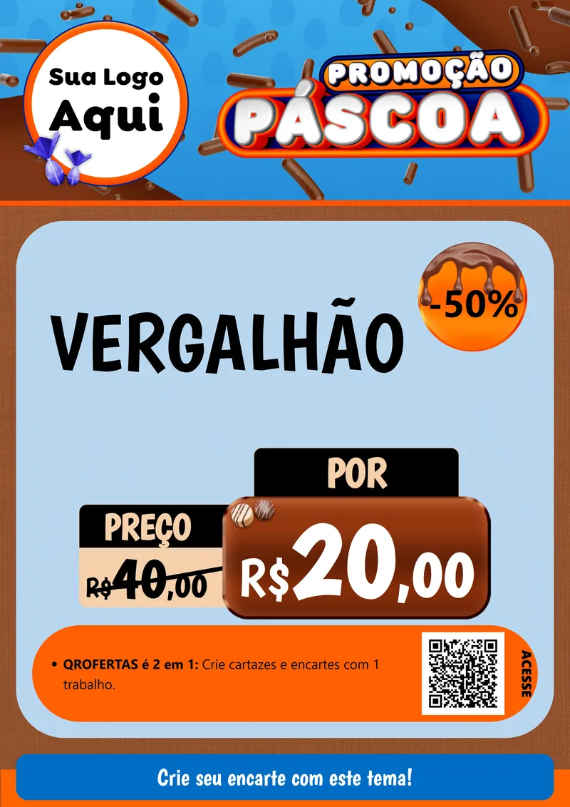 Modelo de Cartaz para Cartaz A4 Vertical com o tema Promoção Páscoa para Ferragens