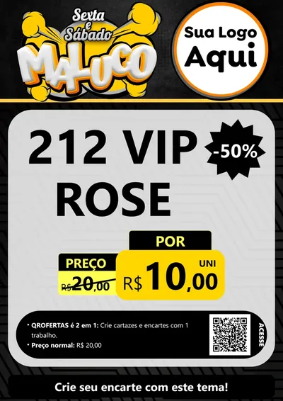 Modelo de Cartaz para Cartaz A4 Vertical com o tema Sexta e Sábado Maluco para Perfumes