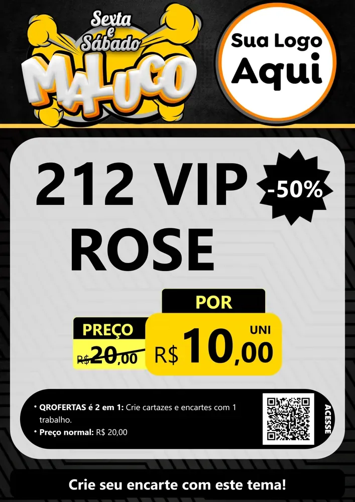 Modelo de Cartaz para Cartaz A4 Vertical com o tema Sexta e Sábado Maluco para Perfumes