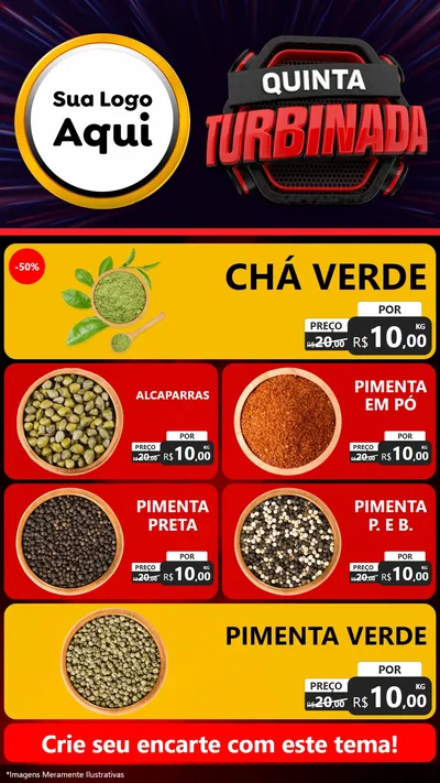 Modelo de TV para TV Vertical com o tema Quinta Turbinada para Produtos Naturais