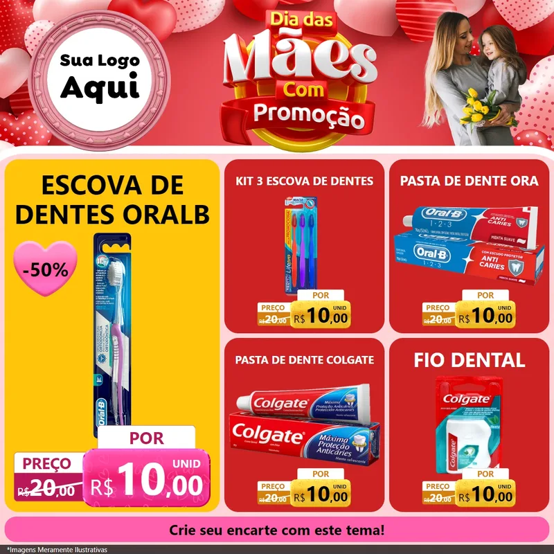 Modelo de Rede Social para Feed Facebook com o tema Dia Das Mães Com Promoção para Higiene Pessoal