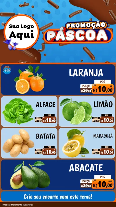 Modelo de TV para TV Vertical com o tema Promoção Páscoa para Hortifrúti