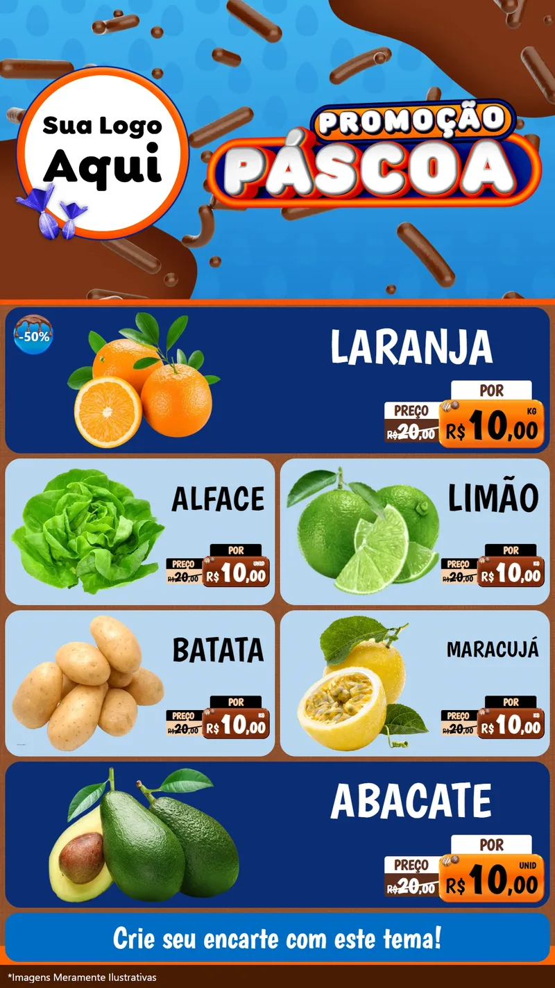 Modelo de TV para TV Vertical com o tema Promoção Páscoa para Hortifrúti