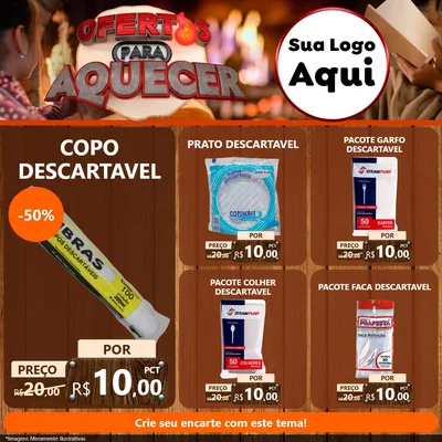 Modelo de Rede Social para Feed Facebook com o tema Ofertas Para Aquecer para Embalagens