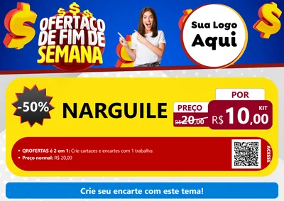 Modelo de Cartaz para Cartaz A4 Horizontal com o tema Ofertaço de Fim de Semana para Tabacaria
