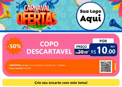 Modelo de Cartaz para Cartaz A4 Horizontal com o tema Carnaval de Ofertas para Embalagens