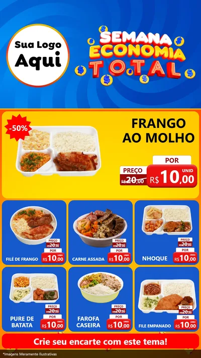 Modelo de Rede Social para Stories com o tema Semana Economia Total para Restaurante
