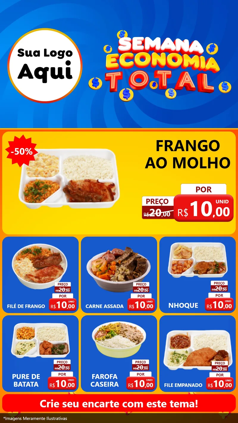 Modelo de Rede Social para Stories com o tema Semana Economia Total para Restaurante