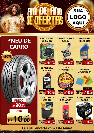Modelo de Encarte para Encarte A4 Vertical com o tema Fim de Ano de Ofertas para Auto peças