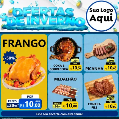 Modelo de Rede Social para Feed Facebook com o tema Ofertas de Inverno para Assados