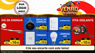 Modelo de TV para TV Horizontal com o tema Super Verão de Ofertas para Materiais Elétricos