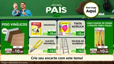 Modelo de TV para TV Horizontal com o tema Mês dos Pais para Material para Construção