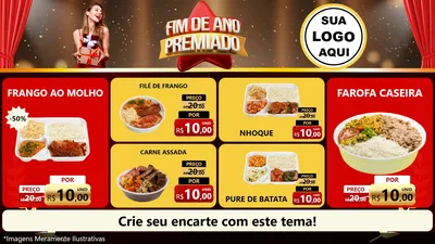Modelo de TV para TV Horizontal com o tema Fim de Ano Premiado para Restaurante