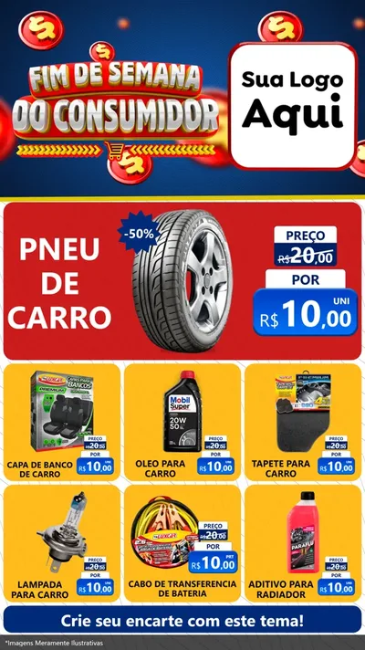 Modelo de Rede Social para Stories com o tema Fim de Semana do Consumidor para Auto peças