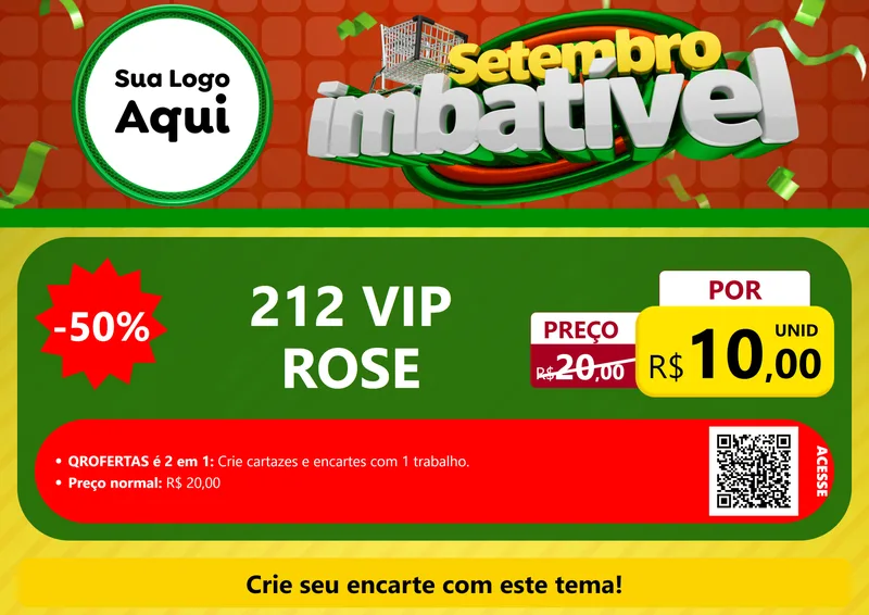 Modelo de Cartaz para Cartaz A4 Horizontal com o tema Setembro Imbatível para Perfumes