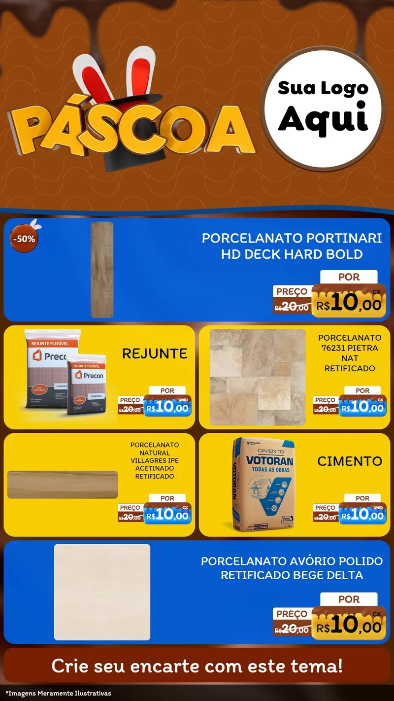 Modelo de TV para TV Vertical com o tema Páscoa para Pisos e revestimentos