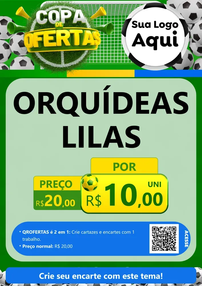 Modelo de Cartaz para Cartaz A4 Vertical com o tema Copa De Ofertas para Floricultura e jardim
