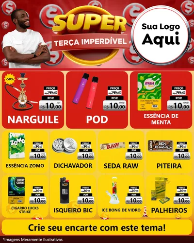 Modelo de Rede Social para Feed Instagram com o tema Super Terça Imperdível para Tabacaria