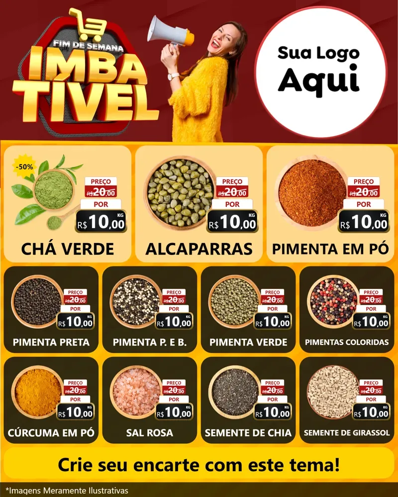 Modelo de Rede Social para Feed Instagram com o tema Fim de Semana Imbatível para Produtos Naturais