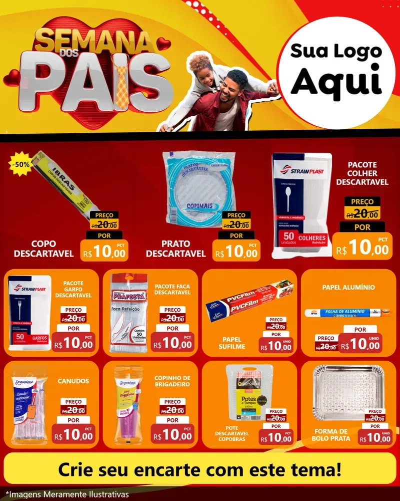 Modelo de Rede Social para Feed Instagram com o tema Semana Dos Pais para Embalagens