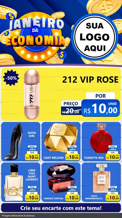 Modelo de Rede Social para Stories com o tema Janeiro da Economia para Perfumes