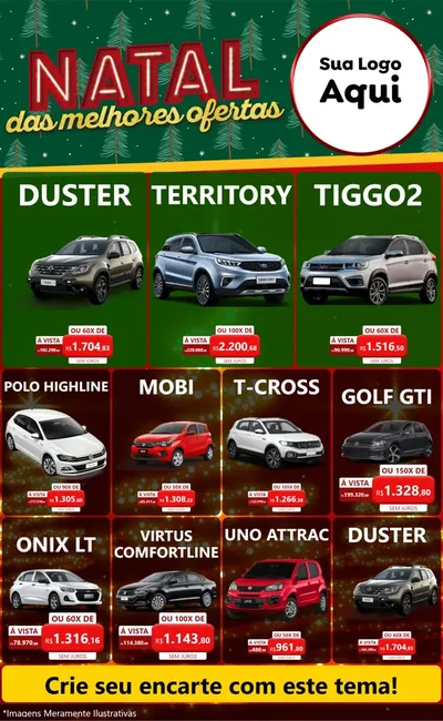 Modelo de Encarte para Encarte Grande com o tema Natal das Melhores Ofertas para Concessionaria de Carros