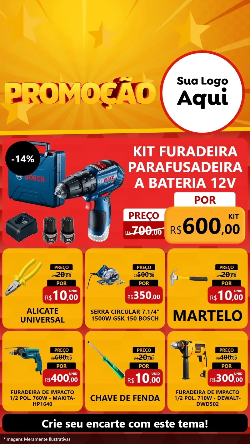 Modelo de Rede Social para Stories com o tema Promoção para Maquinas e Ferramentas