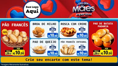 Modelo de TV para TV Horizontal com o tema Dia Das Mães Imperdível para Padaria