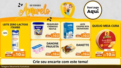 Modelo de TV para TV Horizontal com o tema Setembro Amarelo para Frios e Laticínios