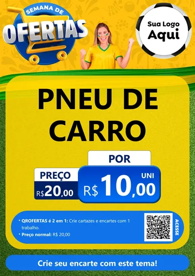 Modelo de Cartaz para Cartaz A4 Vertical com o tema Semana de Ofertas - Copa para Auto peças