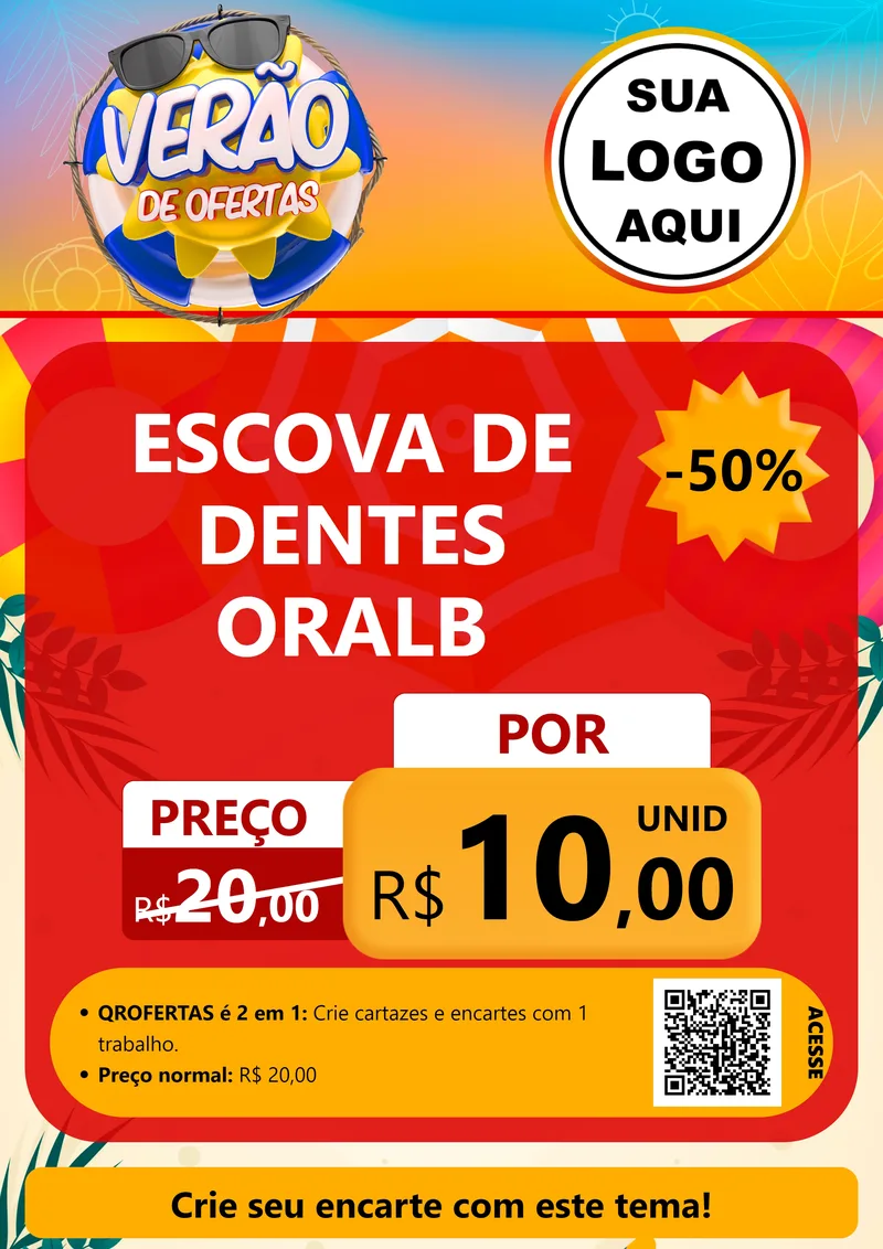 Modelo de Cartaz para Cartaz A4 Vertical com o tema Verão de Ofertas para Higiene Pessoal