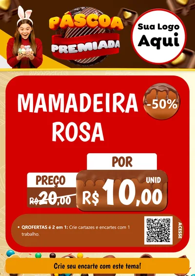 Modelo de Cartaz para Cartaz A4 Vertical com o tema Páscoa Premiada para Bebês