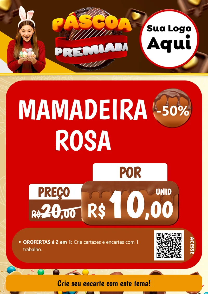 Modelo de Cartaz para Cartaz A4 Vertical com o tema Páscoa Premiada para Bebês