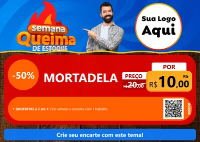 Modelo de Cartaz para Cartaz A4 Horizontal com o tema Semana Queima de Estoque para Frios e Laticínios