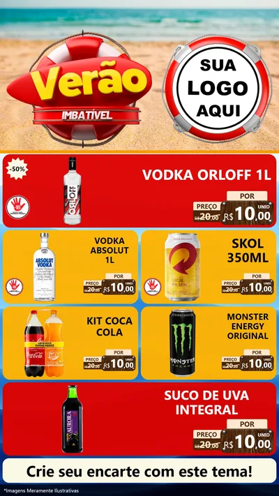 Modelo de TV para TV Vertical com o tema Verão Imbatível para Distribuidora de bebidas