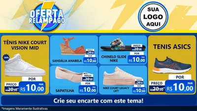 Modelo de TV para TV Horizontal com o tema Oferta Relâmpago para Calçados
