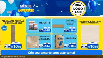 Modelo de TV para TV Horizontal com o tema Mês de Aniversário para Pisos e revestimentos