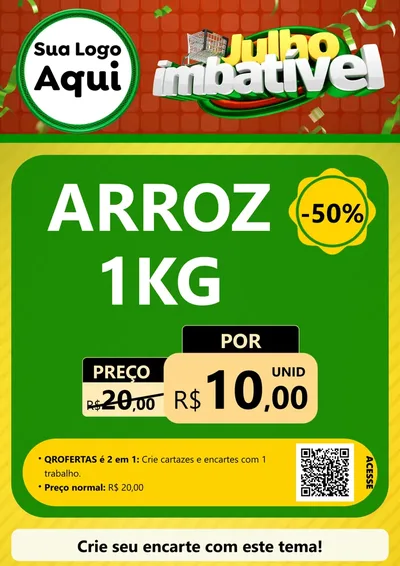 Modelo de Cartaz para Cartaz A4 Vertical com o tema Julho Imbatível para Supermercado