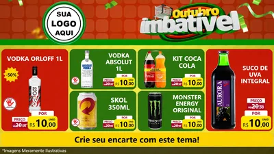 Modelo de TV para TV Horizontal com o tema Outubro Imbatível para Distribuidora de bebidas