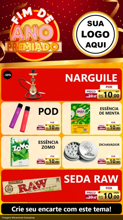 Modelo de TV para TV Vertical com o tema Fim de Ano Premiado para Tabacaria
