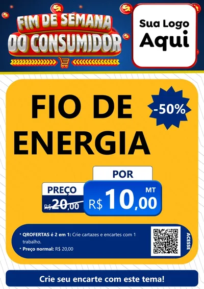Modelo de Cartaz para Cartaz A4 Vertical com o tema Fim de Semana do Consumidor para Materiais Elétricos