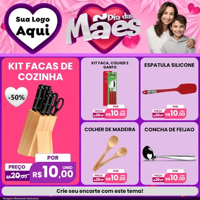 Modelo de Rede Social para Feed Facebook com o tema Dia das Mães para Utilidades Domésticas
