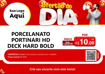 Modelo de Cartaz para Cartaz A4 Horizontal com o tema Ofertão do dia para Pisos e revestimentos