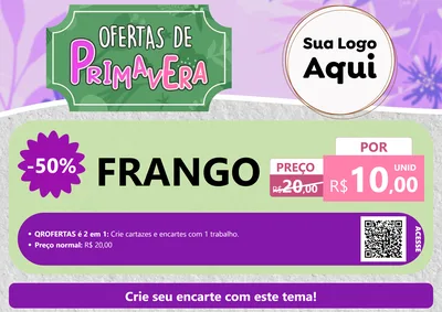 Modelo de Cartaz para Cartaz A4 Horizontal com o tema Ofertas de Primavera para Assados
