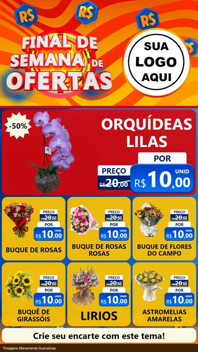 Modelo de Rede Social para Stories com o tema Final de Semana de Ofertas para Floricultura e jardim